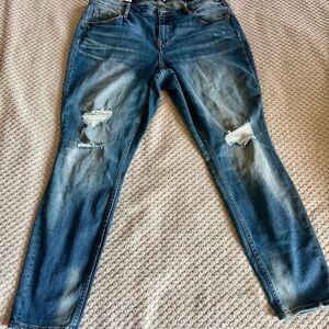 Women's Blue Distressed Jeans